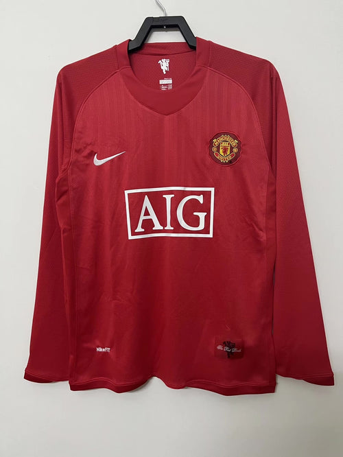 Man's Retro Long Sleeve Manchester United Team - 2007/08