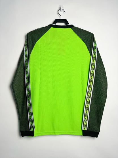 Man's Retro Long Sleeve Manchester United Team Green GK - 1998/1999