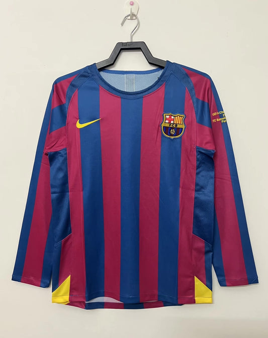 Man's Retro Long Sleeve Barcelona Team - 2005/06