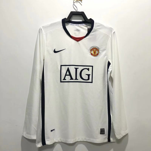 Man's Retro Long Sleeve Manchester United Team Away - 2008/09