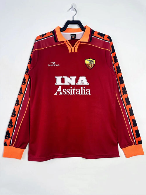 Man's Retro Long Sleeve Roma Team Home - 1998/99
