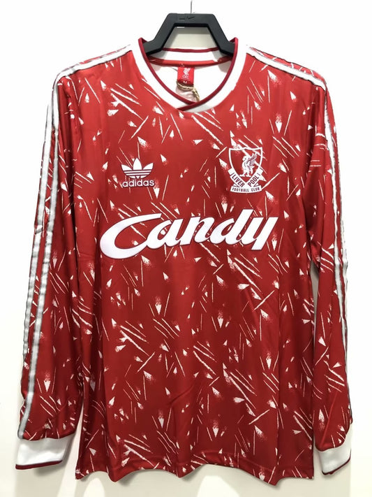 Man's Retro Long Sleeve Liverpool Team - 1989/91