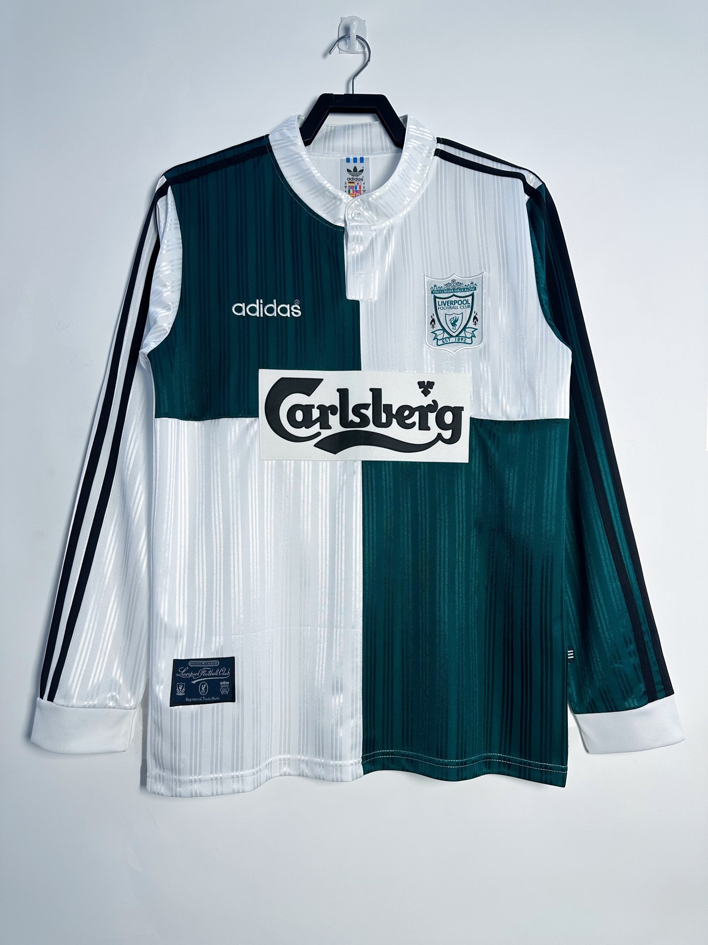 Man's Retro Long Sleeve Liverpool Team Away - 1995/96
