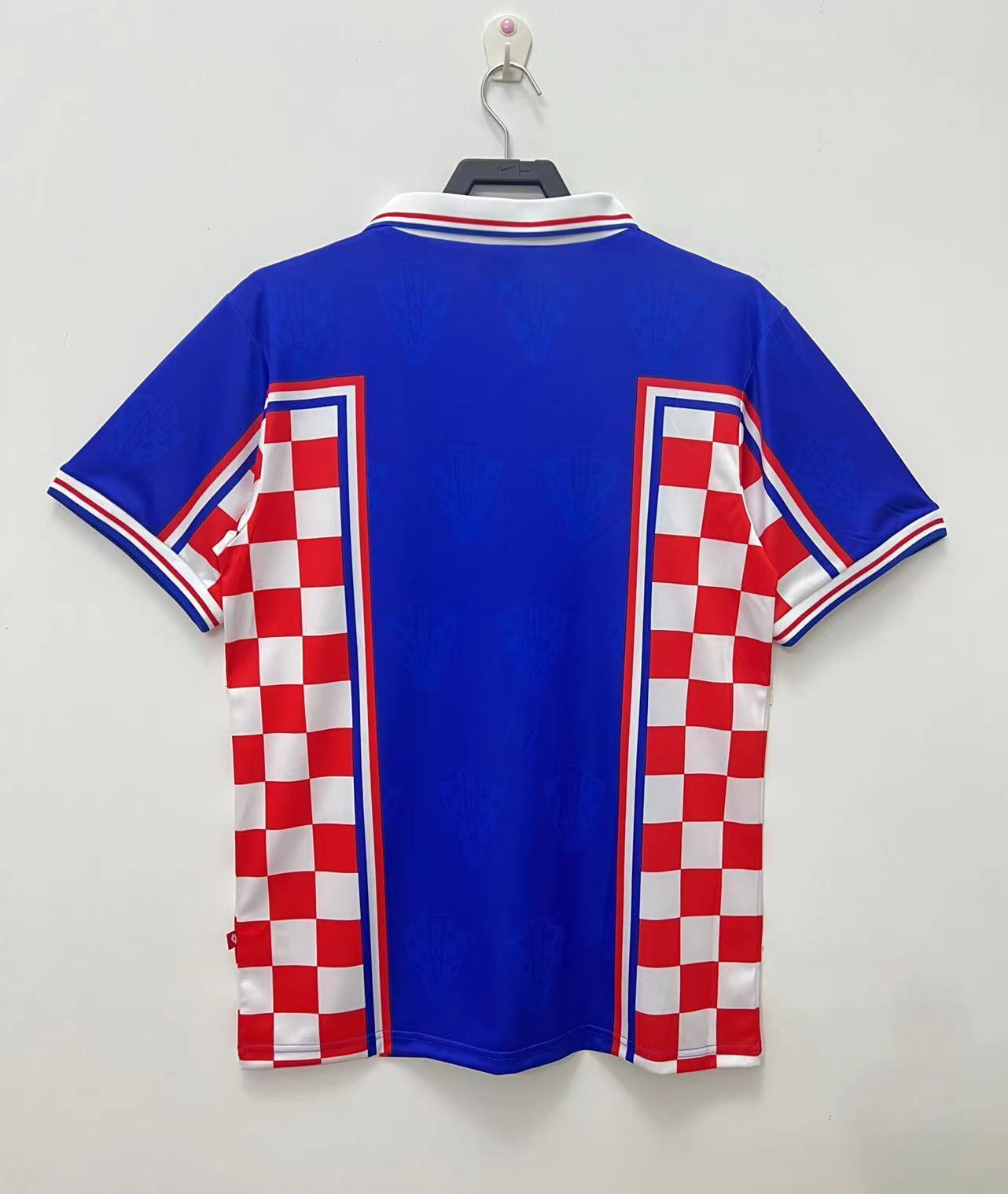 Man's Retro Jersey Croatia National Team Blue - 1998