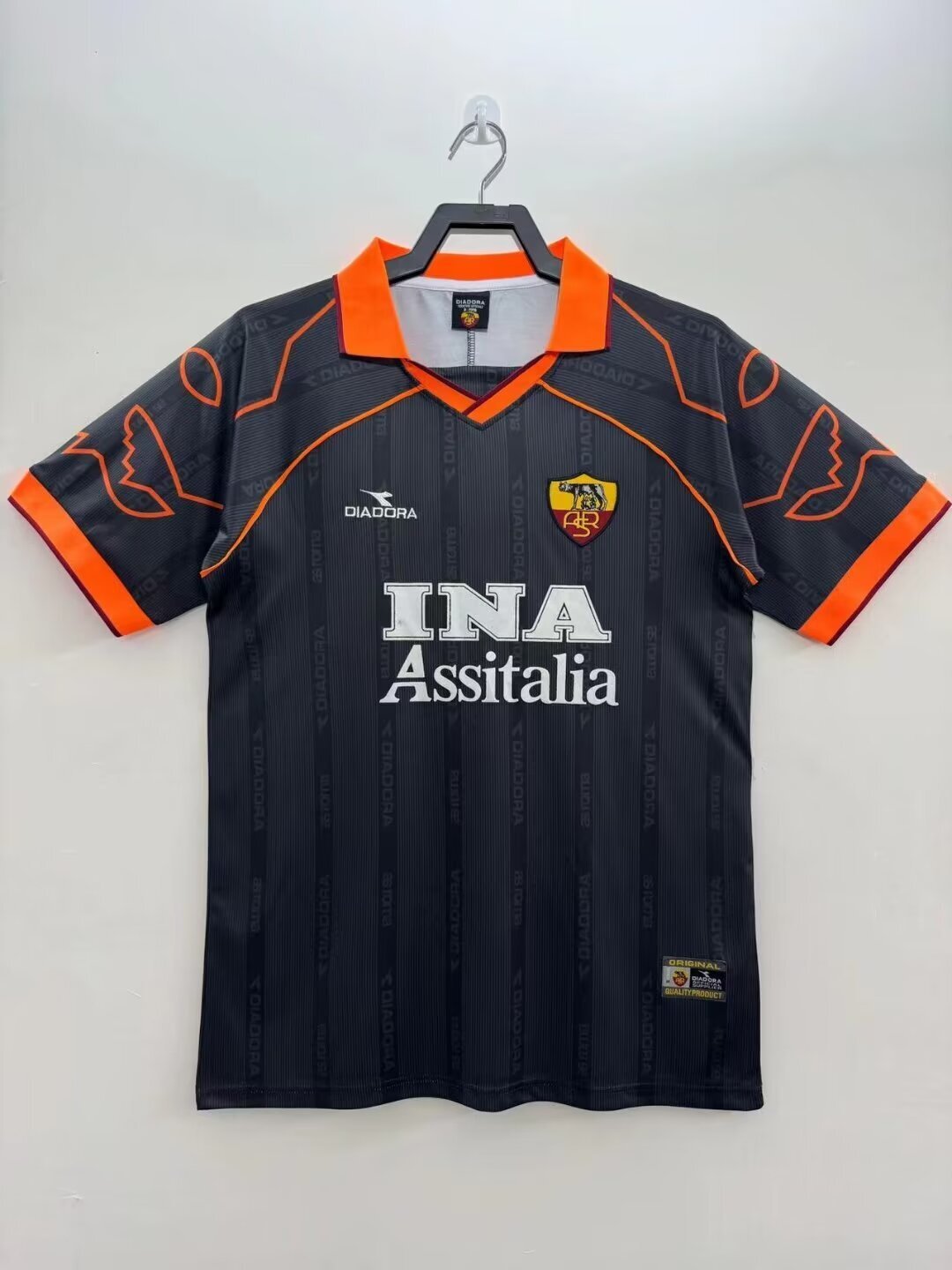 Man's Retro Jersey Roma Team Black - 1999/2000