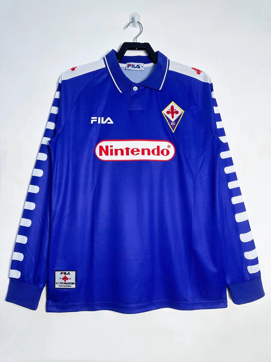 Man's Retro Long Sleeve Fiorentina Team Home - 1998/99