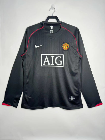 Man's Retro Long Sleeve Manchester United  Team Black - 2007/2008