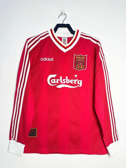 Man's Retro Long Sleeve Liverpool Team Home - 1995/1996