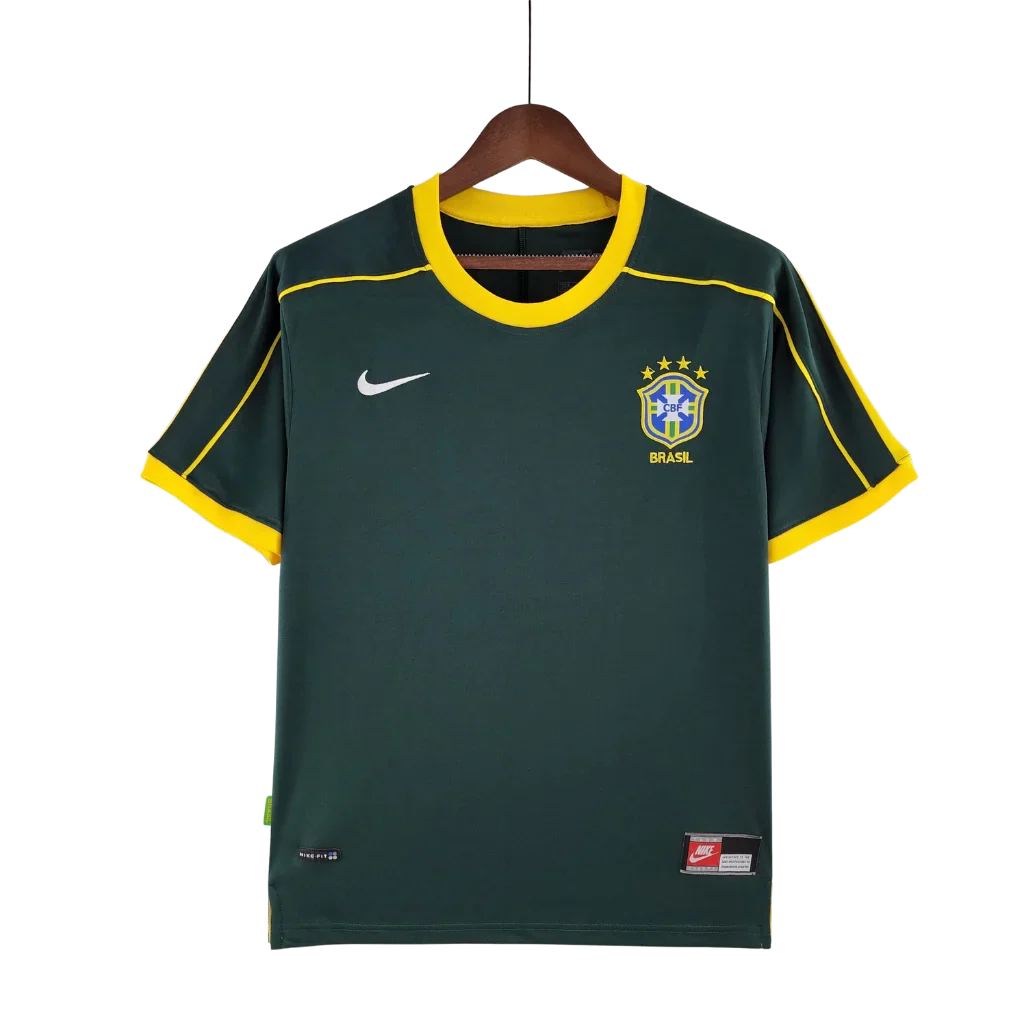 Men's Jersey Brazil National Team Retro Goleiro Verde Escuro 1998