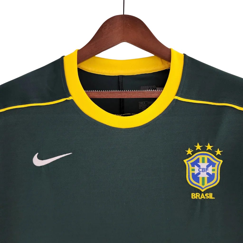 Men's Jersey Brazil National Team Retro Goleiro Verde Escuro 1998