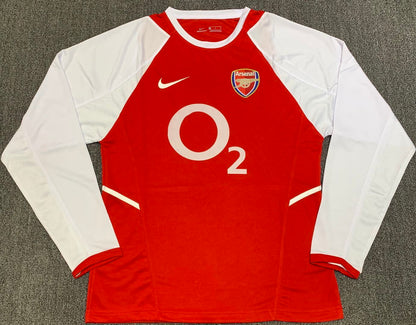 Man's Retro Long Sleeve Arsenal Team Home - 2002/03