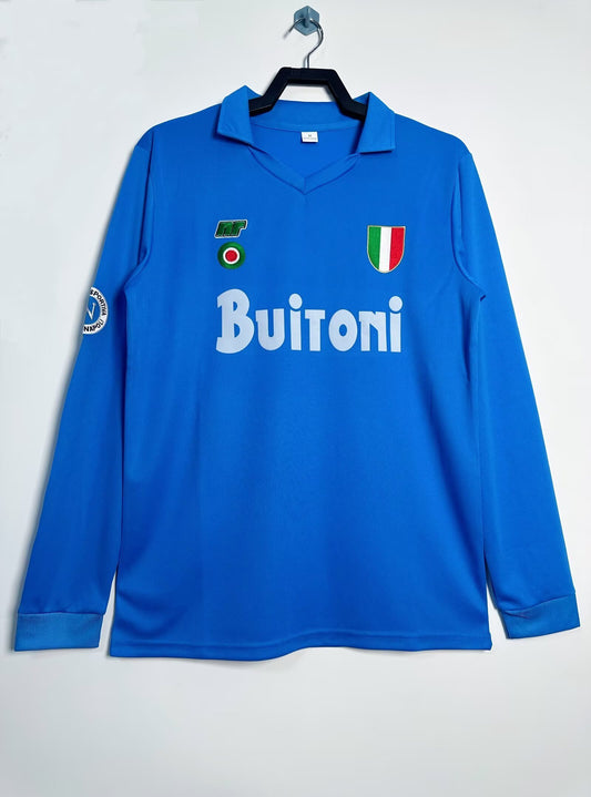 Man's Retro Long Sleeve Napoli Team - 1987/88