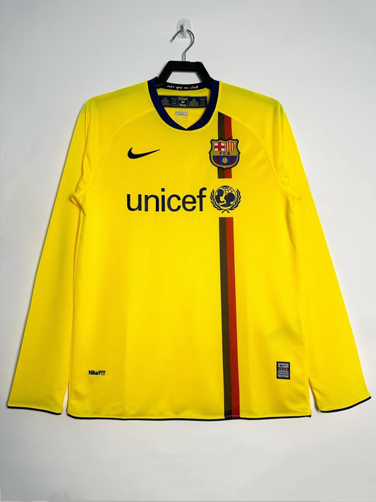 Man's Retro Long Sleeve Barcelona Team Away- 2008/09