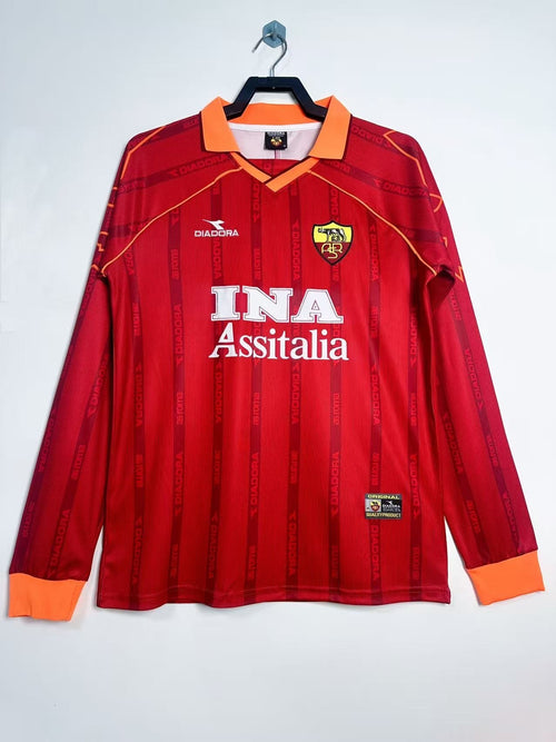Man's Retro Long Sleeve Roma Team Home - 1999/00