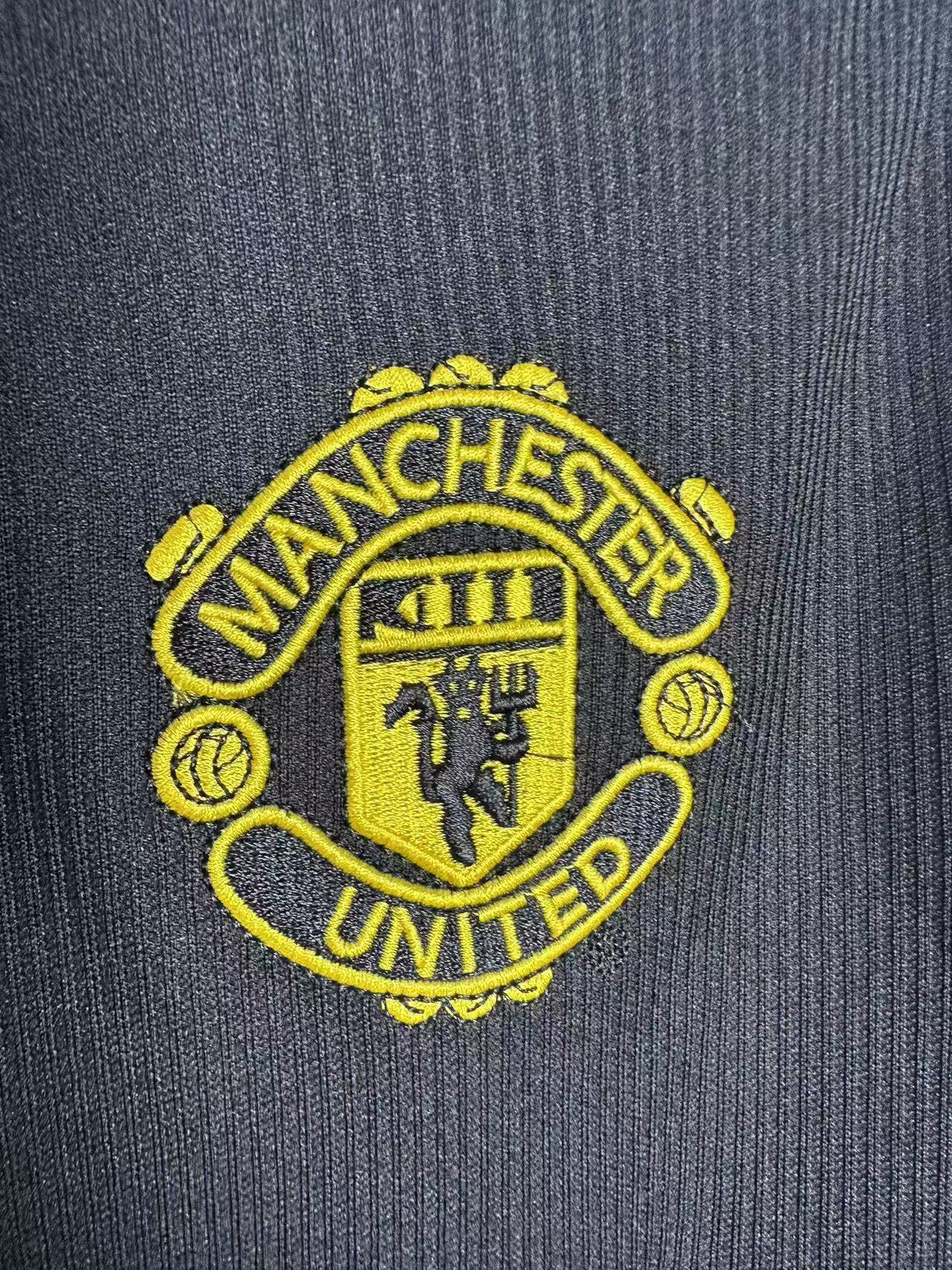 Retro Long Sleeve Manchester United Home Black - 1998