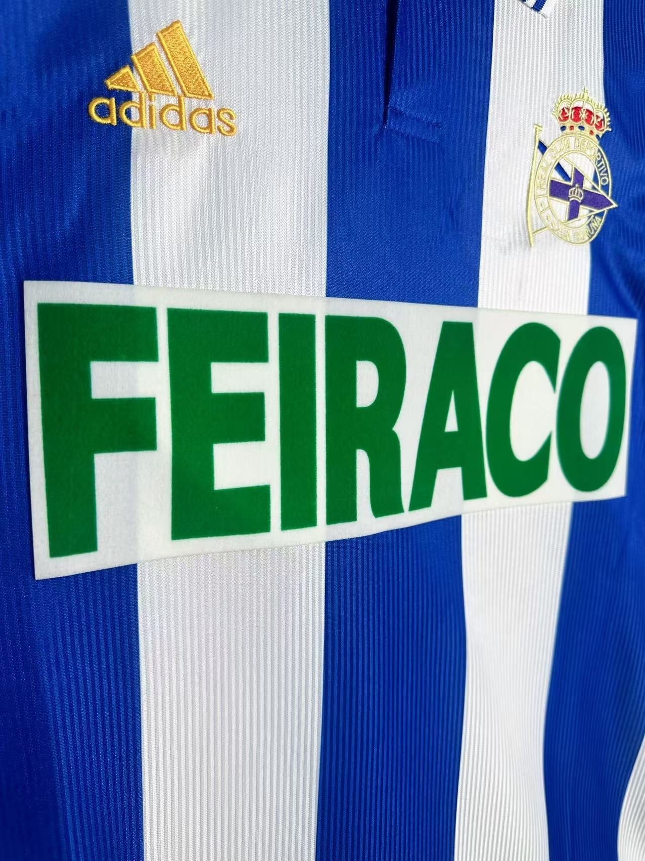 Man's Retro Long Sleeve Deportivo La Coruna Team Home - 1999/00