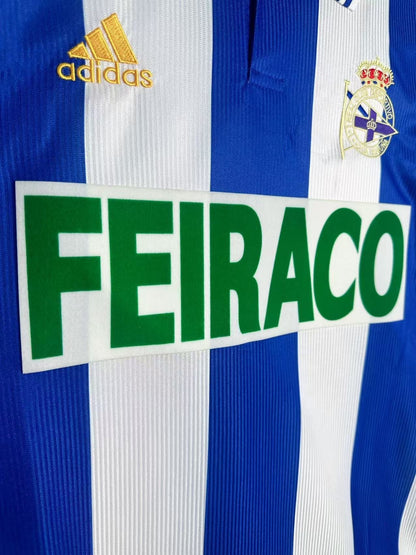 Man's Retro Long Sleeve Deportivo La Coruna Team Home - 1999/00