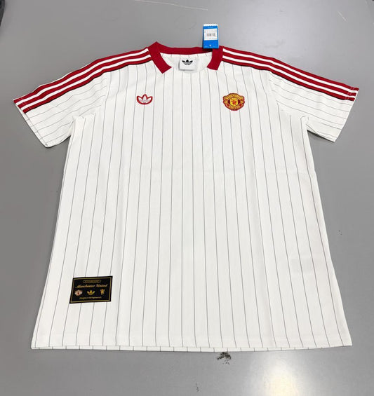 Man's Retro Jersey Manchester United Team Cultural Jersey White and Red - 2025/26