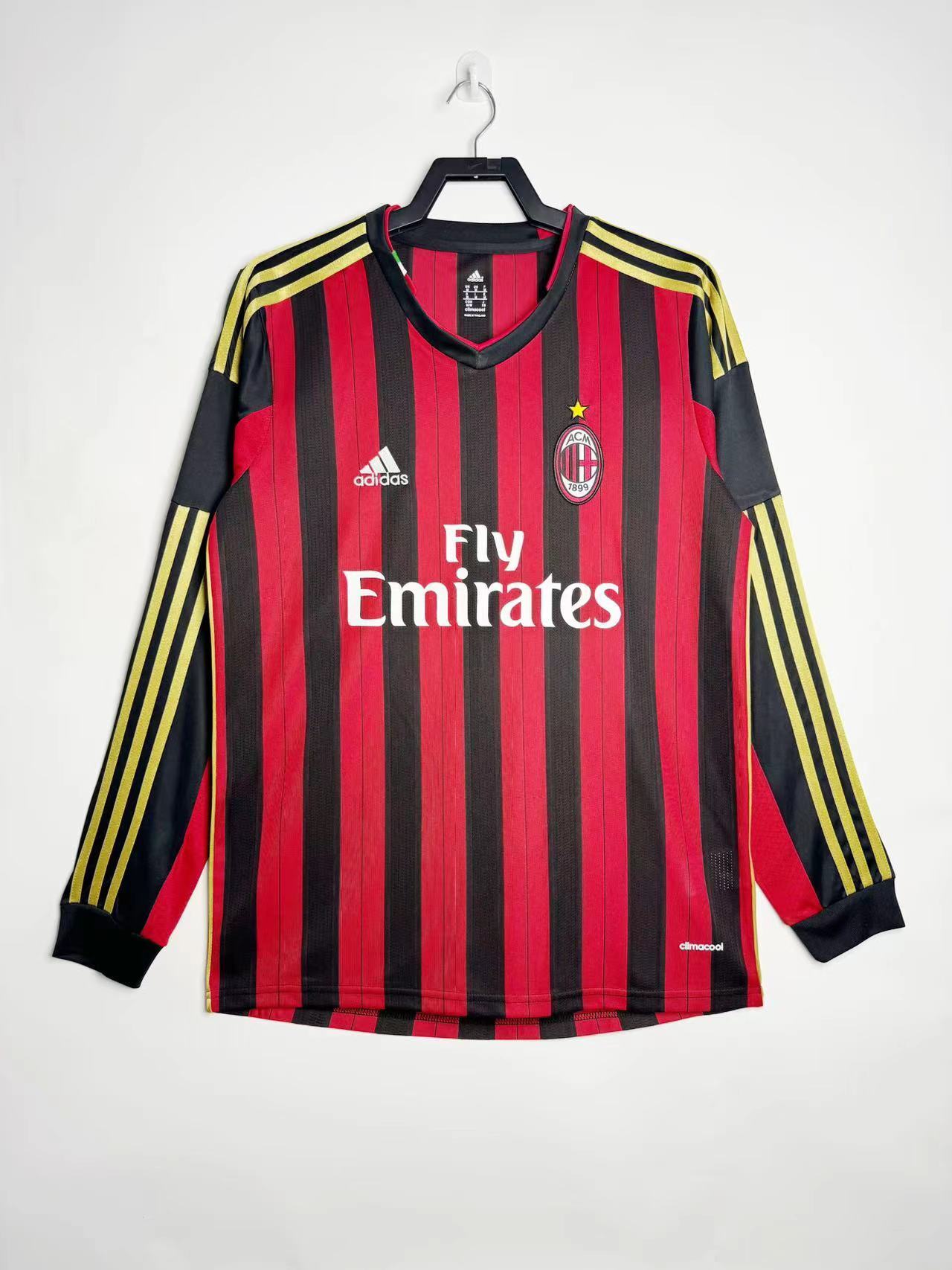 Man's Retro Long Sleeve Milan Team - 2013/2014