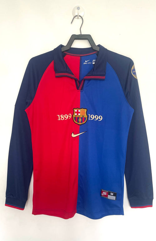 Man's Retro Long Sleeve Barcelona Team 100 years