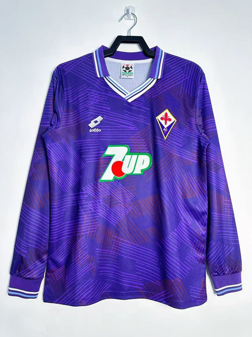 Man's Retro Long Sleeve Fiorentina Team Home - 1992/93