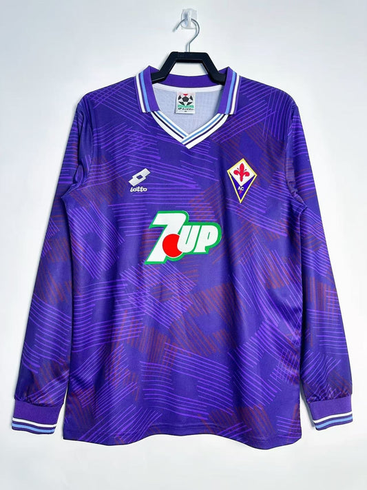 Man's Retro Long Sleeve Fiorentina Team Home - 1992/93