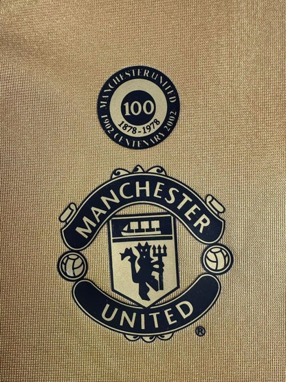 Man's Retro Long Sleeve Manchester United Team Double Sided Edition - 2001/02
