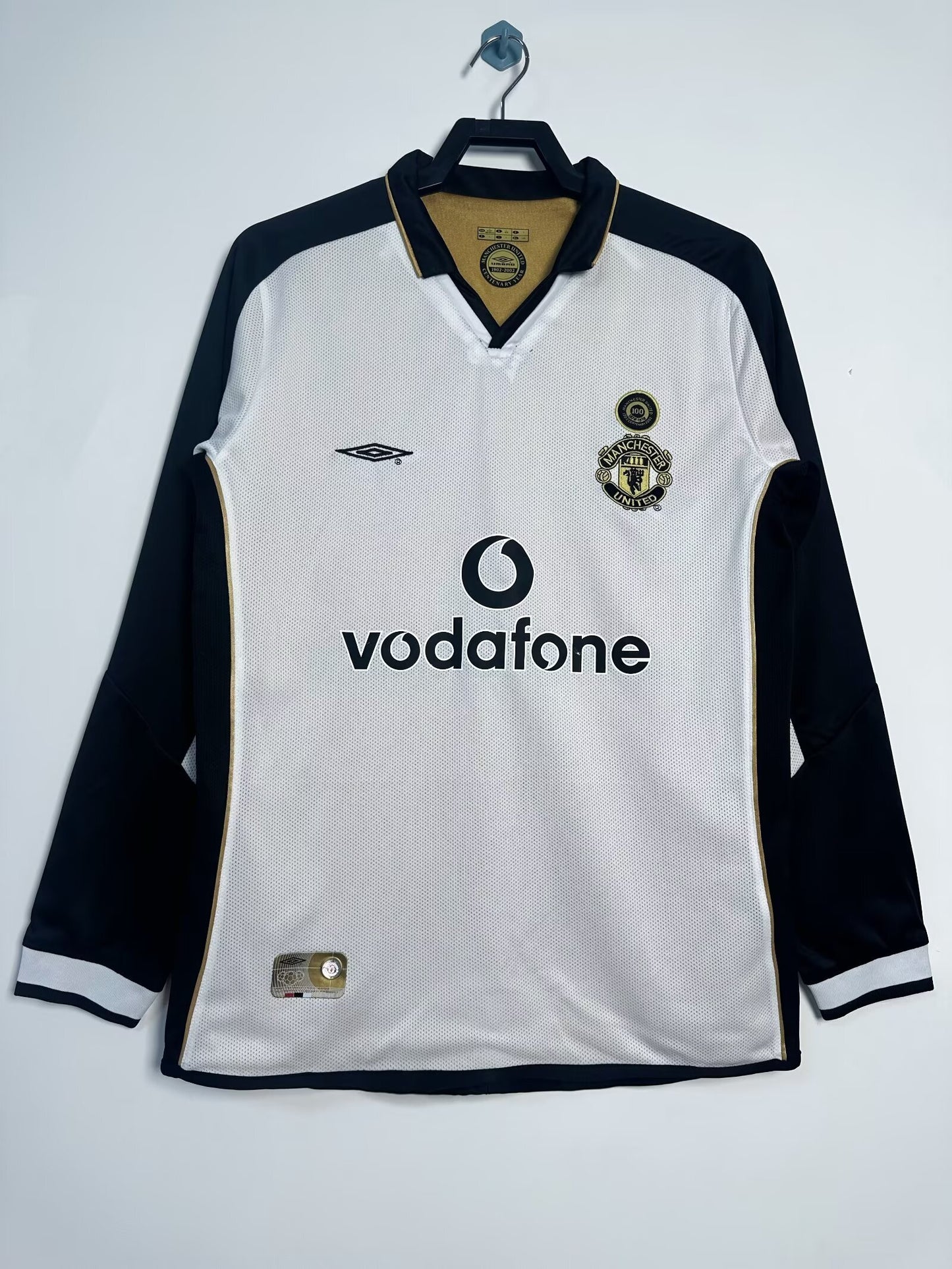 Man's Retro Long Sleeve Manchester United Team Double Sided Edition - 2001/02