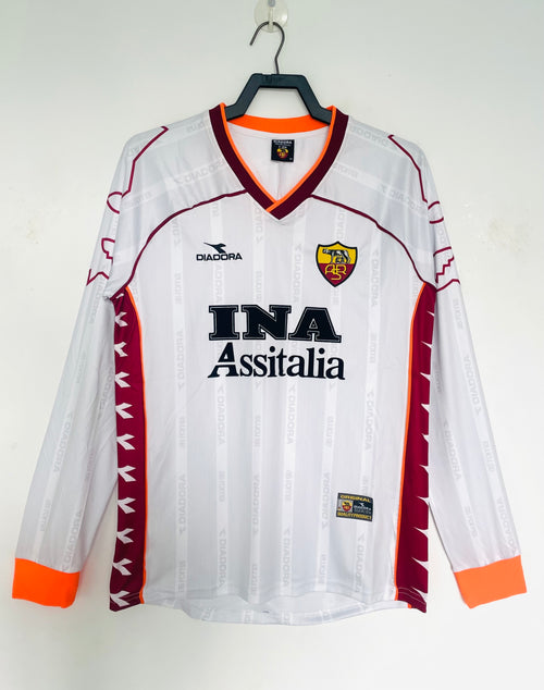 Man's Retro Long Sleeve Roma Team Away - 1999/00