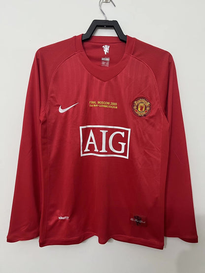 Man's Retro Long Sleeve Manchester United Team - 2007/08
