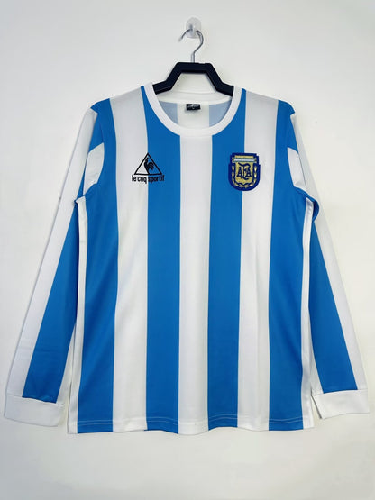 Man's Retro Long Sleeve Argentina National Team Home- 1986